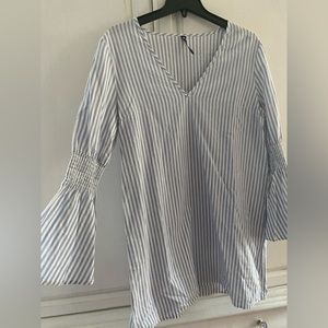 Influence cotton white and blue striped dress size 12